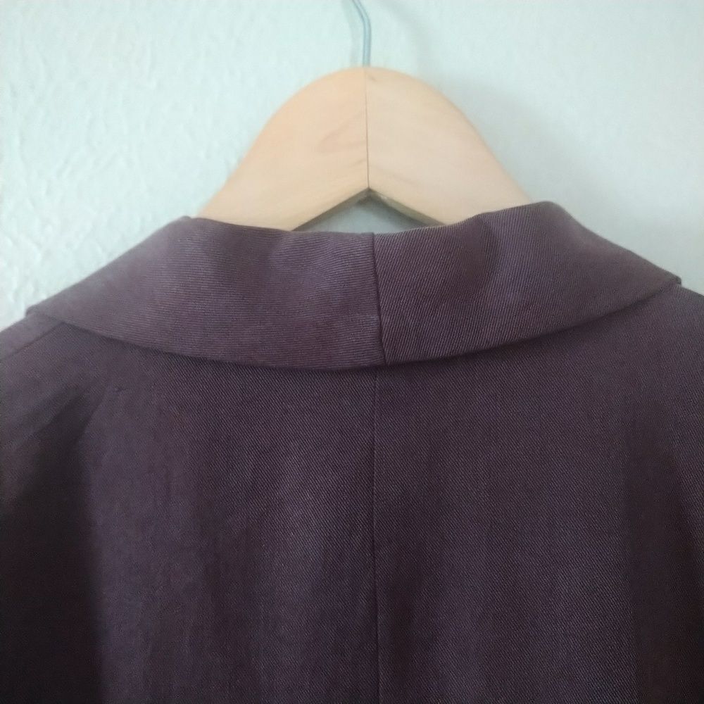 Noe Heights Purple Blazer, NWT Draping Front Burgundy Jacket, Size Small - Picture 5 of 8